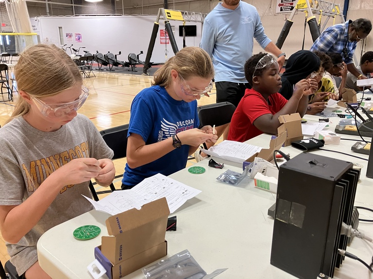 Students working on STEM project